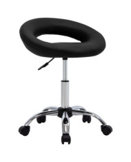 Chaise de travail roulante Noir Similicuir | Mobilier & Déco