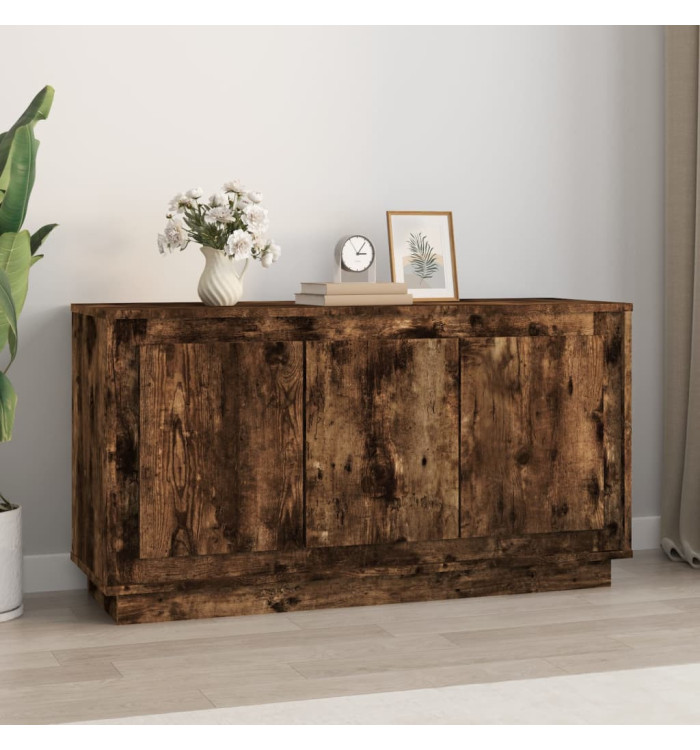 Buffet chêne fumé 102x35x55 cm bois d'ingénierie | Mobilier & Déco