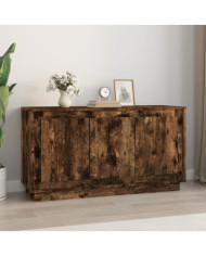 Buffet chêne fumé 102x35x55 cm bois d'ingénierie | Mobilier & Déco
