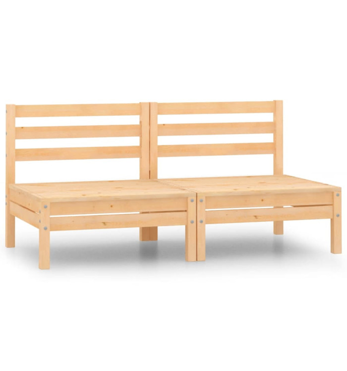 Canapés centraux de jardin 2 pcs Bois de pin massif | Mobilier & Déco
