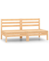 Canapés centraux de jardin 2 pcs Bois de pin massif | Mobilier & Déco