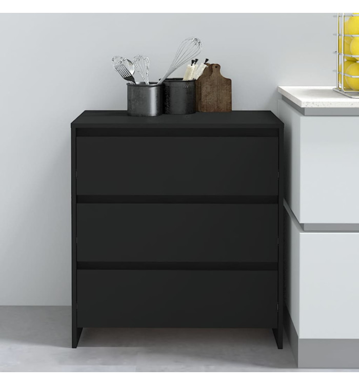 Buffet Noir 70x41x75 cm Bois d'ingénierie | Mobilier & Déco
