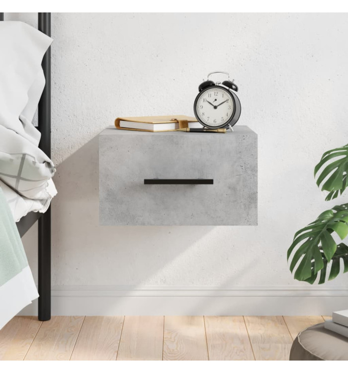 Table de chevet murale gris béton 35x35x20 cm | Mobilier & Déco
