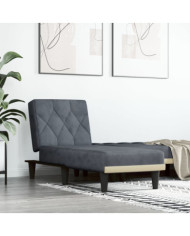 Chaise longue gris foncé velours | Mobilier & Déco