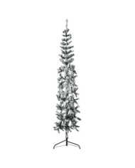 Demi sapin de Noël artificiel mince avec neige floquée 240 cm | Mobilier & Déco