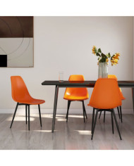 Chaises à manger lot de 4 orange PP | Mobilier & Déco