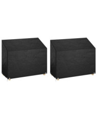 Housses de banc de jardin 2 pcs 8 œillets 160x70x70/88 cm PE | Mobilier & Déco