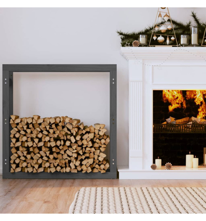 Support pour bois de chauffage Gris 100x25x100 cm Bois de pin | Mobilier & Déco