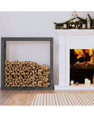 Support pour bois de chauffage Gris 100x25x100 cm Bois de pin | Mobilier & Déco