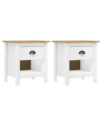 Tables de chevet 2 pcs Hill 46x35x49,5 cm Bois de pin solide | Mobilier & Déco