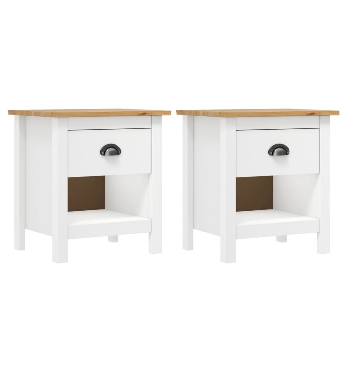 Tables de chevet 2 pcs Hill 46x35x49,5 cm Bois de pin solide | Mobilier & Déco