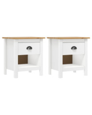 Tables de chevet 2 pcs Hill 46x35x49,5 cm Bois de pin solide | Mobilier & Déco