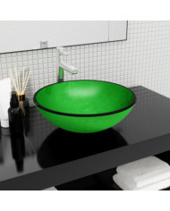 Lavabo Verre trempé 42x14 cm vert | Mobilier & Déco