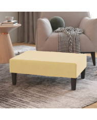 Repose-pied Crème 78x56x32 cm Velours | Mobilier & Déco