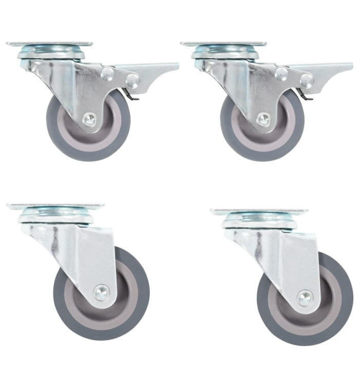 4 pcs Roulettes pivotantes 50 mm | Mobilier & Déco