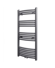 Sèche-serviettes eau chaude à rails incurvés gris 500 x 1160 mm | Mobilier & Déco