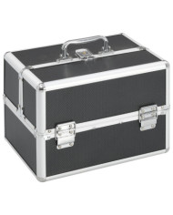 Mallette à maquillage 22x30x21 cm Noir Aluminium | Mobilier & Déco