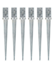 Piquets au sol 6 pcs Argenté 8x8x76 cm Acier galvanisé | Mobilier & Déco