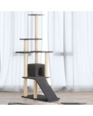 Arbre à chat avec griffoirs en sisal Gris foncé 155 cm | Mobilier & Déco