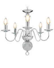 Lustre Argenté 5 ampoules E14 | Mobilier & Déco