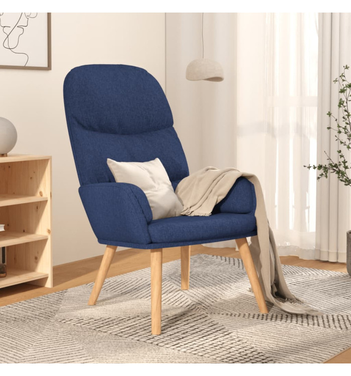 Chaise de relaxation Bleu Tissu | Mobilier & Déco