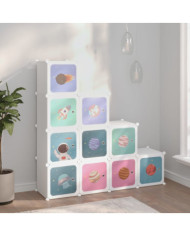 Armoire de rangement pour enfants avec 10 cubes Blanc PP | Mobilier & Déco
