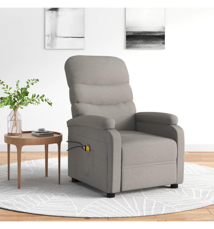 Fauteuil électrique de massage Taupe Tissu | Mobilier & Déco