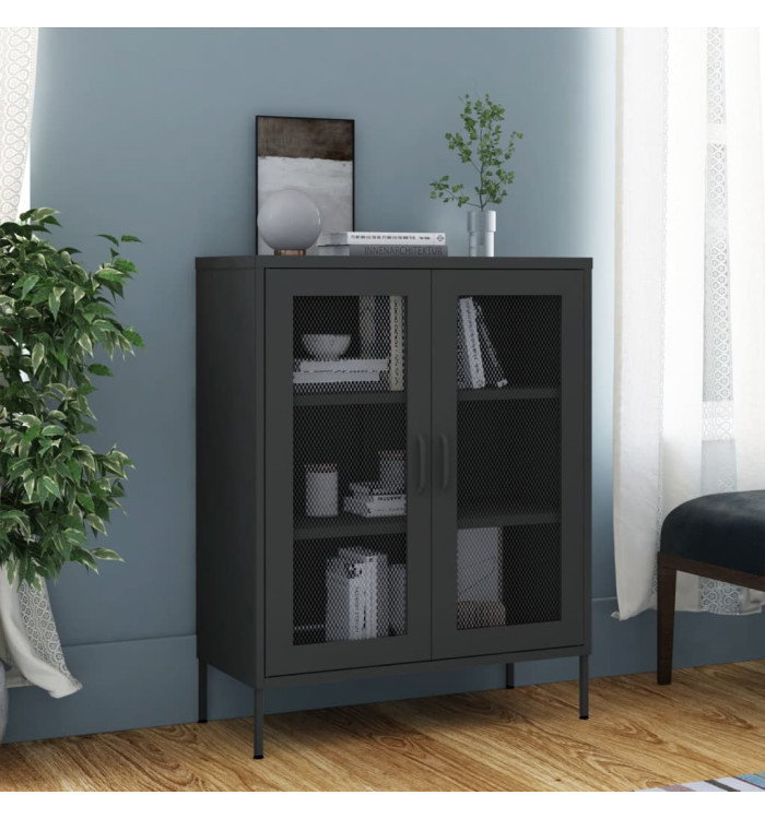Armoire de rangement Anthracite 80x35x101,5 cm Acier | Mobilier & Déco