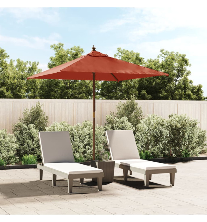 Parasol de jardin avec mât en bois terre cuite 198x198x231 cm | Mobilier & Déco