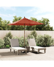 Parasol de jardin avec mât en bois terre cuite 198x198x231 cm | Mobilier & Déco