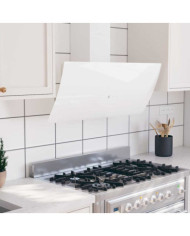 Hotte murale 90 cm Acier et verre trempé Blanc | Mobilier & Déco