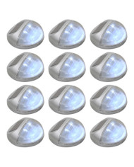 Lampe solaire murale à LED d'extérieur 12 pcs Rond Argenté | Mobilier & Déco