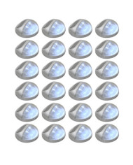 Lampes solaires murales à LED d'extérieur 24 pcs Rond Argenté | Mobilier & Déco
