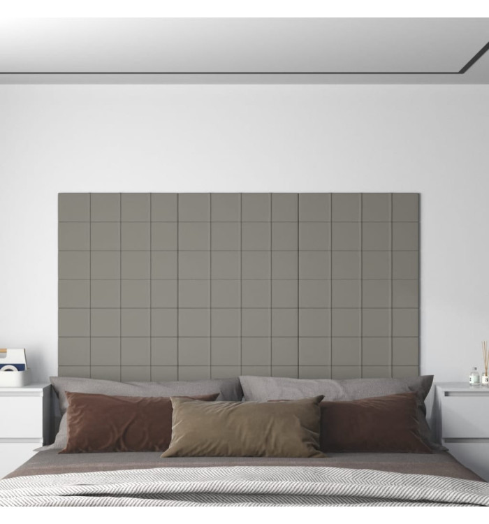 Panneaux muraux 12 pcs Gris clair 60x15 cm Velours 1,08 m² | Mobilier & Déco