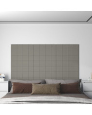 Panneaux muraux 12 pcs Gris clair 60x15 cm Velours 1,08 m² | Mobilier & Déco