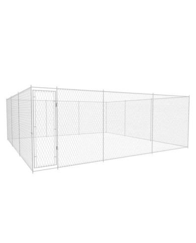 Chenil extérieur pour chiens Acier galvanisé 570x570x185 cm | Mobilier & Déco