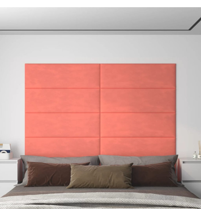 Panneaux muraux 12 pcs Rose 90x30 cm Velours 3,24 m² | Mobilier & Déco