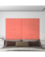 Panneaux muraux 12 pcs Rose 90x30 cm Velours 3,24 m² | Mobilier & Déco