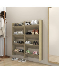 Armoires à chaussures murales 4pcs chêne sonoma bois ingénierie | Mobilier & Déco