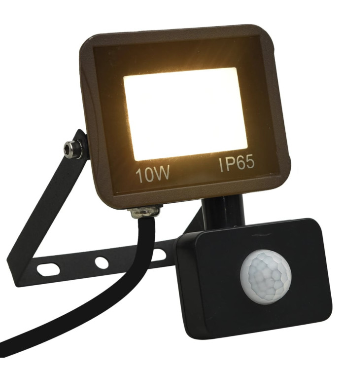 Projecteur à LED avec capteur 10 W Blanc chaud | Mobilier & Déco