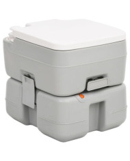 Toilette de camping portable gris et blanc 15+10 L PEHD | Mobilier & Déco