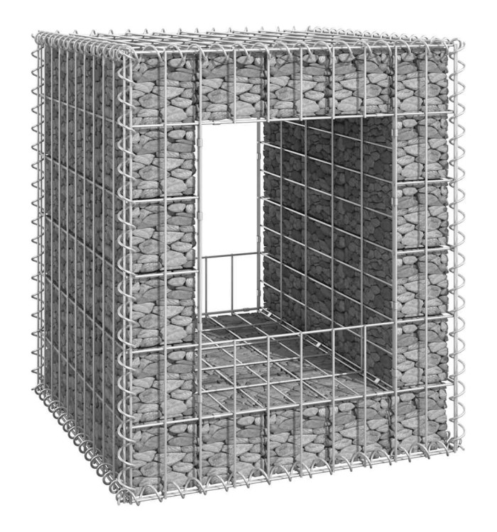 Poteau à panier de gabion 50x50x60 cm Fer | Mobilier & Déco