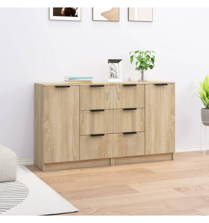 Buffets 2 pcs Chêne sonoma 60x30x70 cm Bois d'ingénierie | Mobilier & Déco