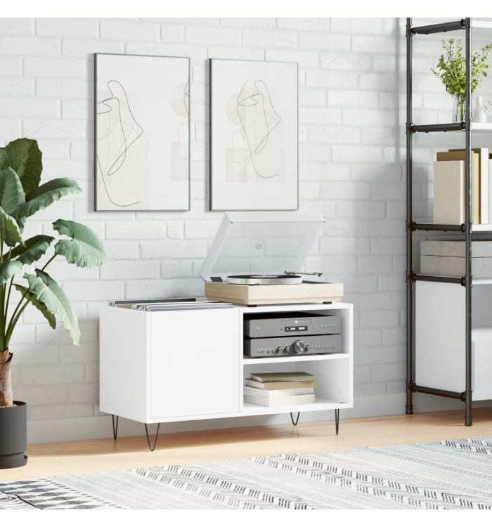 Armoire à disques blanc 85x38x48 cm bois d'ingénierie | Mobilier & Déco