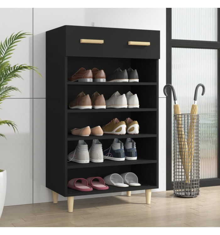 Armoire à chaussures Noir 60x35x105 cm Bois d'ingénierie | Mobilier & Déco