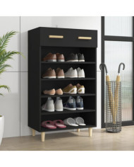 Armoire à chaussures Noir 60x35x105 cm Bois d'ingénierie | Mobilier & Déco