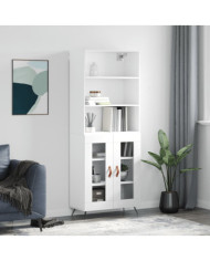 Buffet haut Blanc 69,5x34x180 cm Bois d'ingénierie | Mobilier & Déco