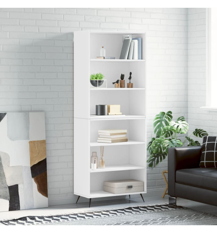 Buffet blanc 69,5x32,5x180 cm bois d'ingénierie | Mobilier & Déco