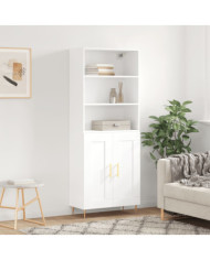 Buffet haut Blanc 69,5x34x180 cm Bois d'ingénierie | Mobilier & Déco