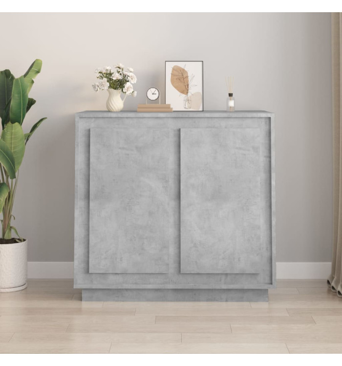 Buffet gris béton 80x34x75 cm bois d'ingénierie | Mobilier & Déco